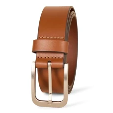 Men's Classic Jean Leather Belt, Tan, 48