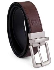 Men's Classic Leather Reversible Belt, Brown/Black, 36