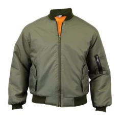Men's Classic MA-1 Bomber Flight Jacket Casual Warm Lightweight Sportswear Winter Military Windproof Cargo Coats PocketsOlive XL