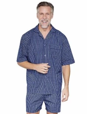 | Men's | Classic Marlow Check Short Pyjamas Set with Contrast Piping | Nightwear & Loungewear Sets | Smart & Practical Design | Machine Washable for Easy Maintenance | Navy | Men's | Classic Marlow Check Short Pyjamas Set with Contrast Piping | Nightwear & Loungewear Sets | Smart & Practical Design | Machine Washable for Easy Maintenance | Navy