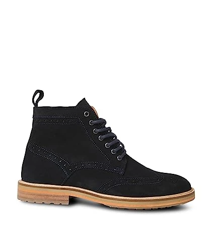 Men's Classic Navy Suede Lace Up Ankle Boots, 11 UK