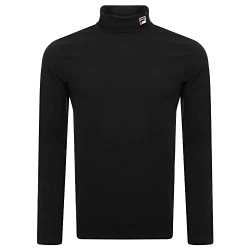 Mens Classic Roll Neck Cotton Strech Sweatshirt - Black - XXL