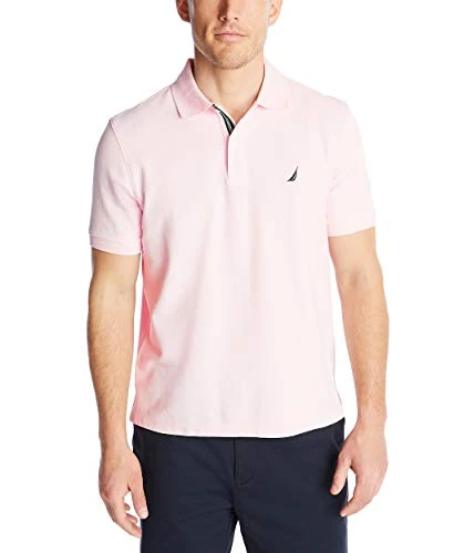 Men's Classic Short Sleeve Solid Polo Shirt, Cradle Pink, XL