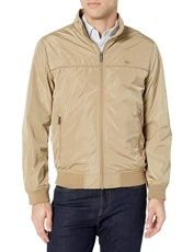 Men's Classic Stand Collar Bomber Jacket, Khaki, XL Men's Classic Stand Collar Bomber Jacket, Khaki, XL