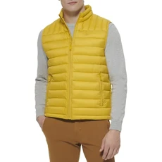 Men's Classic Ultra Loft Packable Puffer Vest Down Alternative Coat, Lemon, S Men's Classic Ultra Loft Packable Puffer Vest Down Alternative Coat, Lemon, S