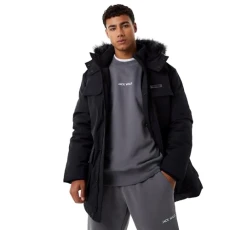Mens Clean Line Parka Jacket Black L Mens Clean Line Parka Jacket Black L