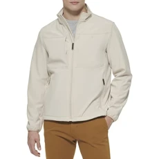 Men's Clean Zip-up Softshell Jacket, Khaki, 3XL Men's Clean Zip-up Softshell Jacket, Khaki, 3XL