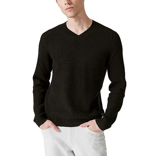 Men's Cloud Soft V-Neck Sweater, Black, Medium