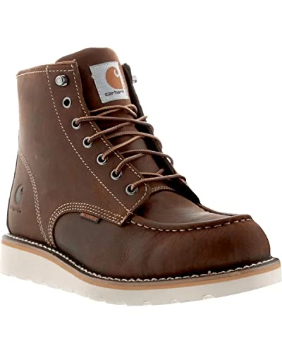 Men's CMW6095 6" Moc Toe Casual Wedge Work Boot, Brown, 10 M US