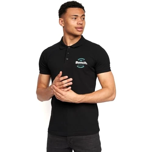 Mens Cometer Short Sleeve Slim Fit Polo Shirt - Black - L