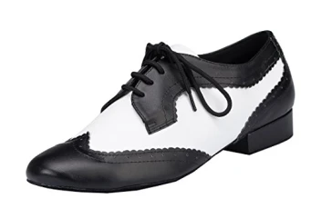 Men's Comfort Ballroom Latin Modern Dance Shoes (Black White) 11 M UK Men's Comfort Ballroom Latin Modern Dance Shoes (Black White) 11 M UK