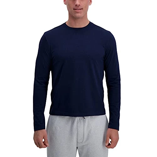 Men's Comfort Long Sleeve Tee T-Shirt, Dark Navy, XL