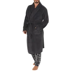 Mens Comfort Soft Fleece Robe, Grey, One Size