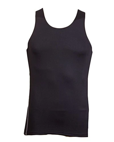 Men's Compression Vest Tank Top Baselayer Sports Sleeveless Under Shirt Body Fit Top Black L