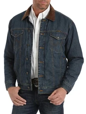 Men's Concealed Carry Blanket Lined Denim Jacket, Vintage Wash, S Men's Concealed Carry Blanket Lined Denim Jacket, Vintage Wash, S