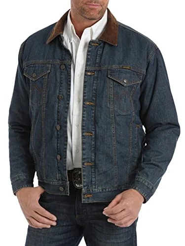 Men's Concealed Carry Blanket Lined Denim Jacket, Vintage Wash, S