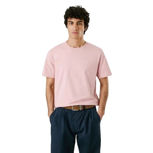 Men's Contrast Connor T hirt, Pink(ASH Rose Pink), XL