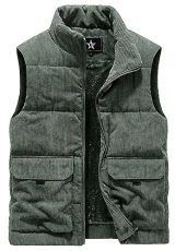 Mens Corduroy Fleece Lined Gilet with Zip Pockets Warm Multi Pocket Vest Winter Thick Fleece Body Warmer for Men Stand Collar Windproof Sleeveless Jacket Coat Zip Up Outdoor Outwear Army Green L Mens Corduroy Fleece Lined Gilet with Zip Pockets Warm Multi Pocket Vest Winter Thick Fleece Body Warmer for Men Stand Collar Windproof Sleeveless Jacket Coat Zip Up Outdoor Outwear Army Green L
