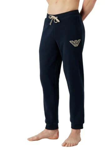 Men's  Corduroy Men's Fleece Trousers Sweatpants, Navy, M UK