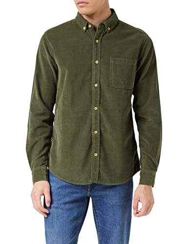 Men's Corduroy Shirt, Olive, L