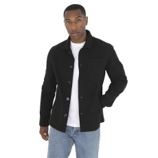 Men's Corduroy Wool Shirt Mens Fleece Jacket Long Sleeve Button Down Trucker Jacket with