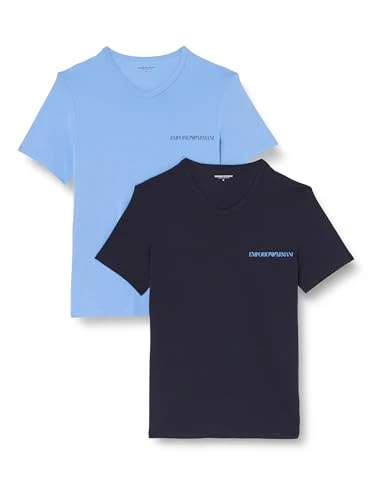 Men's Core Logoband V-Neck 2-Pack T-Shirt, Navy/Light Blue, XL