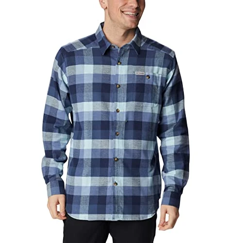 Men's Cornell Woods Flannel Long Sleeve Shirt Hiking, Dark Mountain Buffalo Check, XX-Large