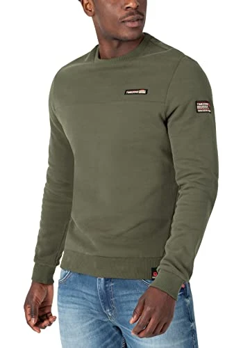 Men's Cosy Crew Neck Sweatshirt, Deep Olive, S