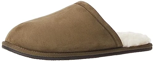 Men's Cosy Slipper, Dark Olive Microsuede, 9 UK
