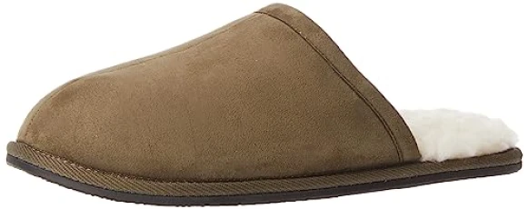 Men's Cosy Slipper, Dark Olive Microsuede, 9 UK
