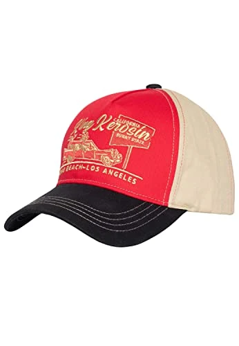 Men's Cotton Baseball Cap | Contrasting Front Embroidery | Trucker Cap | Mesh Cap | Snapback with Mesh | Curved Brim | Peaked Cap Sizes Adjustable Sunny State, red, One Size