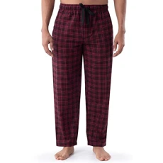 Men's Cotton Broadcloth Sleep Pant, Dark Red Plaid, Large Men's Cotton Broadcloth Sleep Pant, Dark Red Plaid, Large