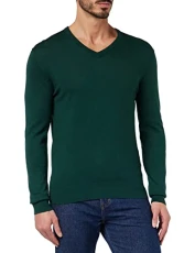 Men's Cotton Cashmere V Pullover Sweater, Grn Topiary, XXL