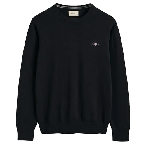 Mens Cotton Crew Neck Sweater - Black 005 - L