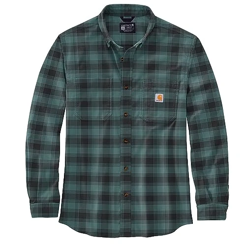 Mens Cotton Long Sleeve Plaid Flannel Shirt