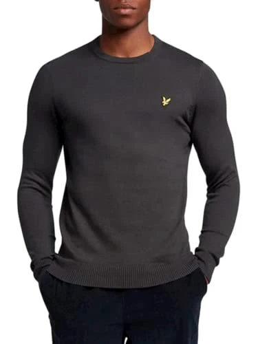 Mens Cotton Merino Crew Jumper Gunmetal M