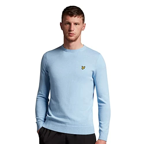 Men's Cotton Merino Crew Jumper Light Blue M