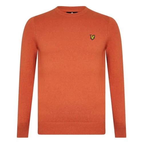 Mens Cotton Merino Crew Jumper Victory Orange XS