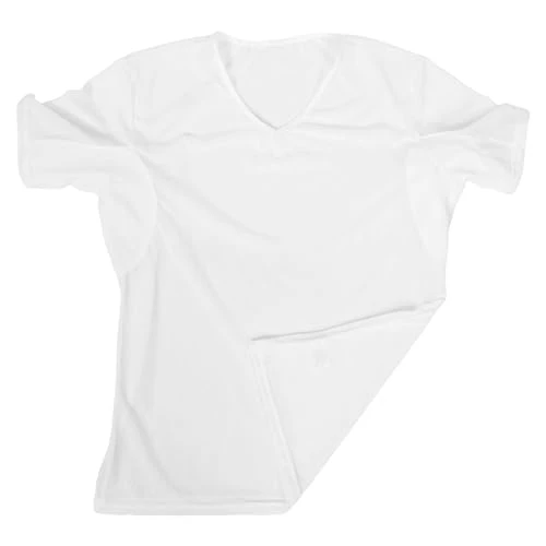 Men's Cotton Moisture Wicking Crew T-Shirt Undershirt Breathable Underarm Sweat Pad Sweat Shirt Ligh