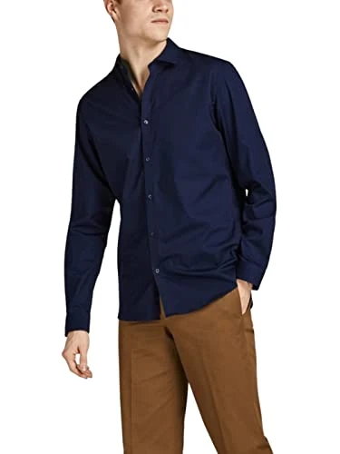 Mens Crdiff Long Sleeve Shirt Navy Blazer M