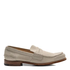 Mens Cream Pembrey Leather Loafers