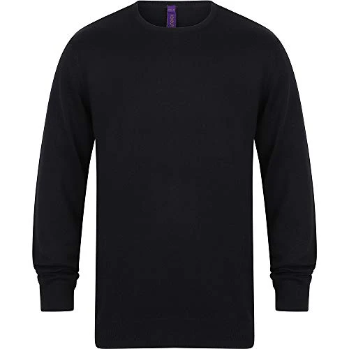 Mens Crew Neck 12 Gauge Fine Knit Jumper/Sweatshirt (L) (Navy)