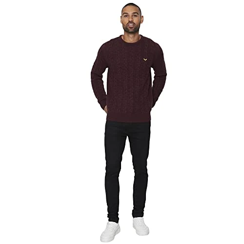 Mens Crew Neck Cable Knit Jumper