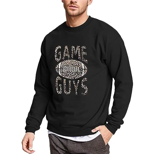 Men's Crew Neck Jumper, Loose Casual Oversize Hoodie for Spring, Long Sleeve Shirt, Sexy V Neck Acti