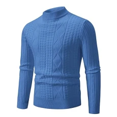 Men's Crew Neck Jumper Slim Fit Lightweight Knitted Jumpers Long Sleeve Pullover Sweater Loose Fitting Basic Pullover Knitwear Vacation Sweatshirts Loose Cardigan Sweaters Blue