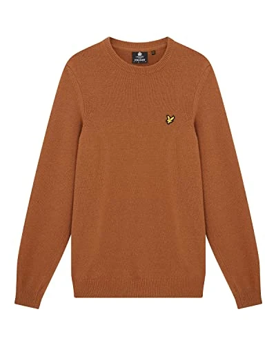 Mens Crew Neck Lambswool Jumper Anniversary Gold Marl M