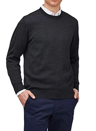 Men's Crew Neck Long Sleeve Jumper, Grey (591), 58