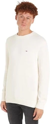 Men's Crew Neck Slim Fit Knitted Jumper, Beige (Ancient White), XXL