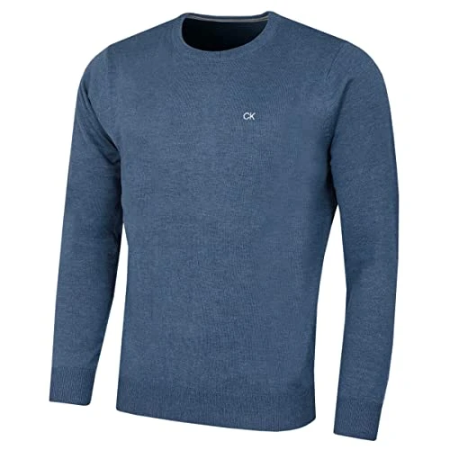 Mens Crew Neck Sweater - Denim Marl - M