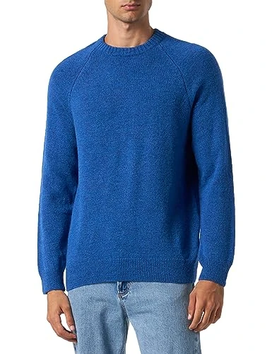 Men's Crew Neck Sweater Sweatshirt, Blue, S